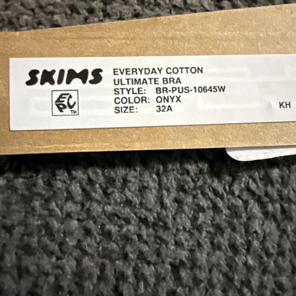 Skims Everyday Cotton Ultimate Bra - New - Onyx - 32A
